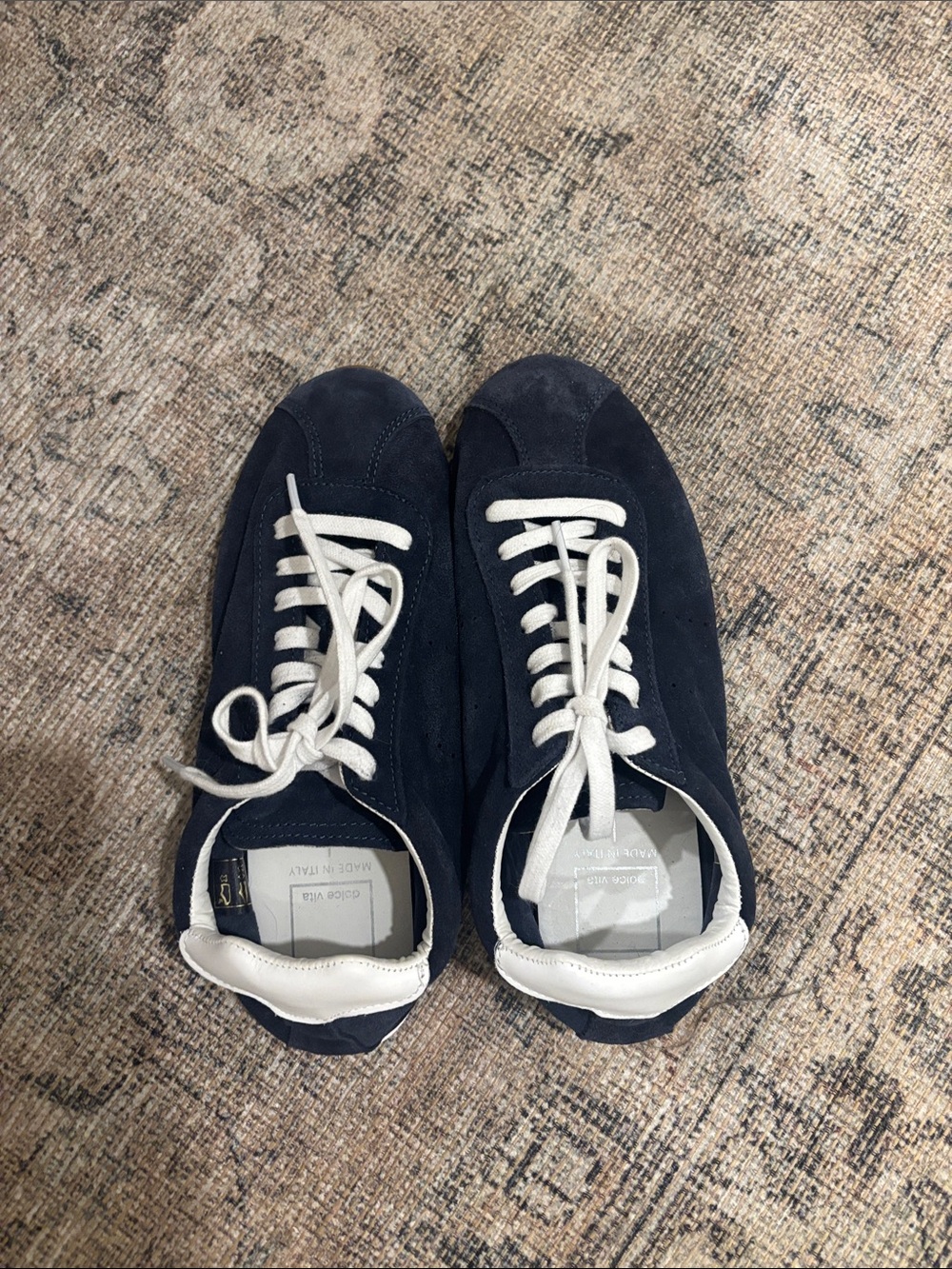 Dolce Vita Navy Suede Sneakers with White Accents